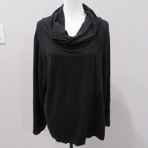 Degrade Black Long Sleeve Cowl Neck Sweater